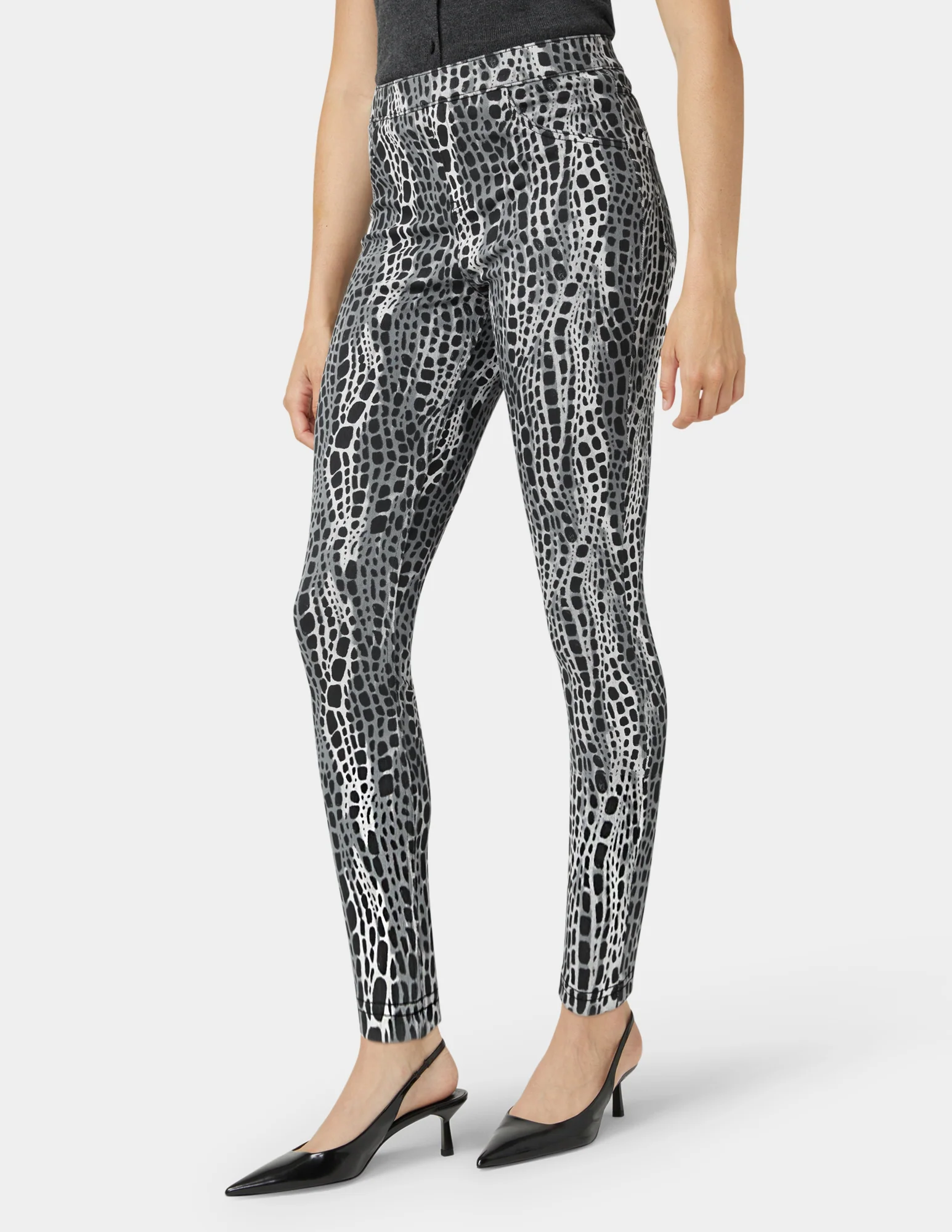 Abstract Animal Denim Legging - Image 4