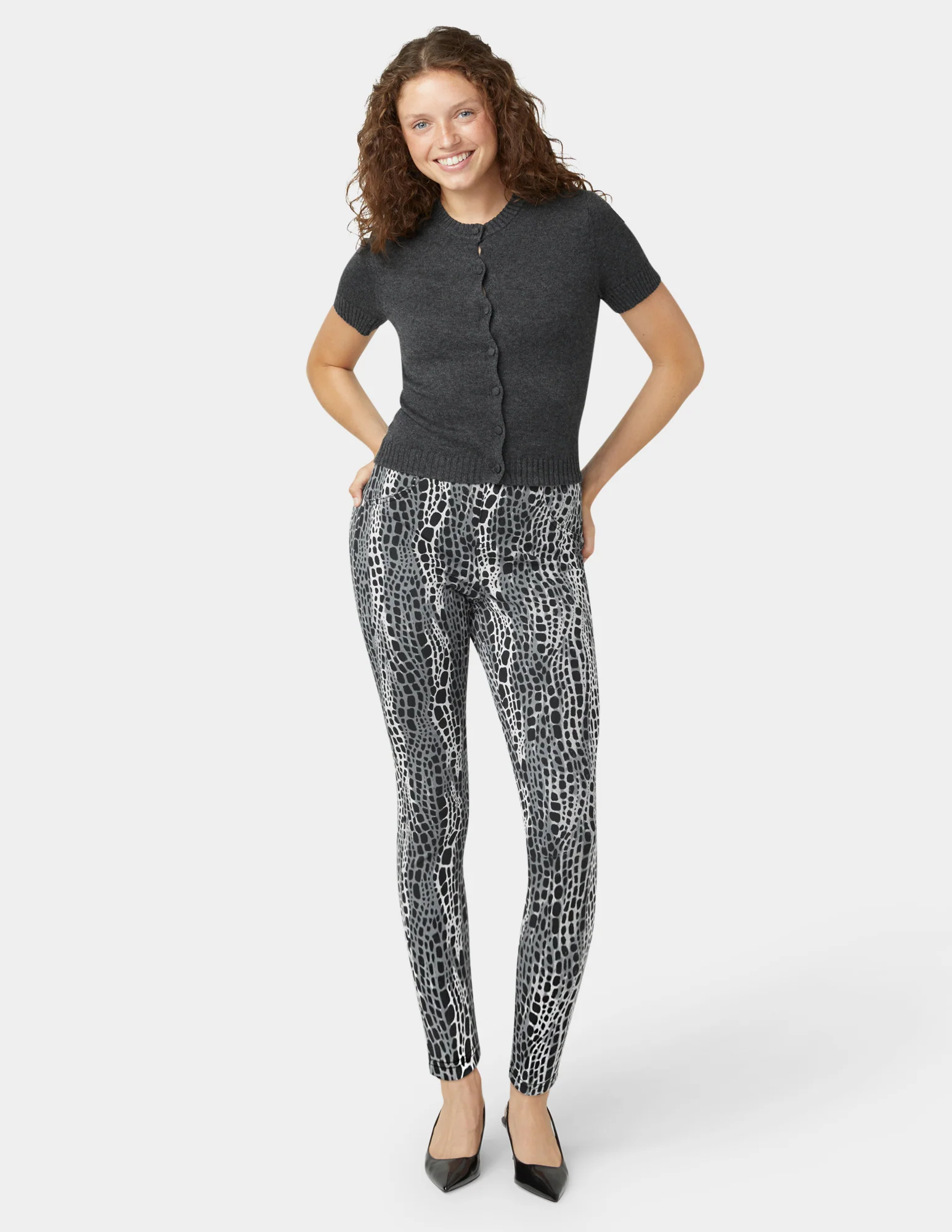 Abstract Animal Denim Legging - Image 7