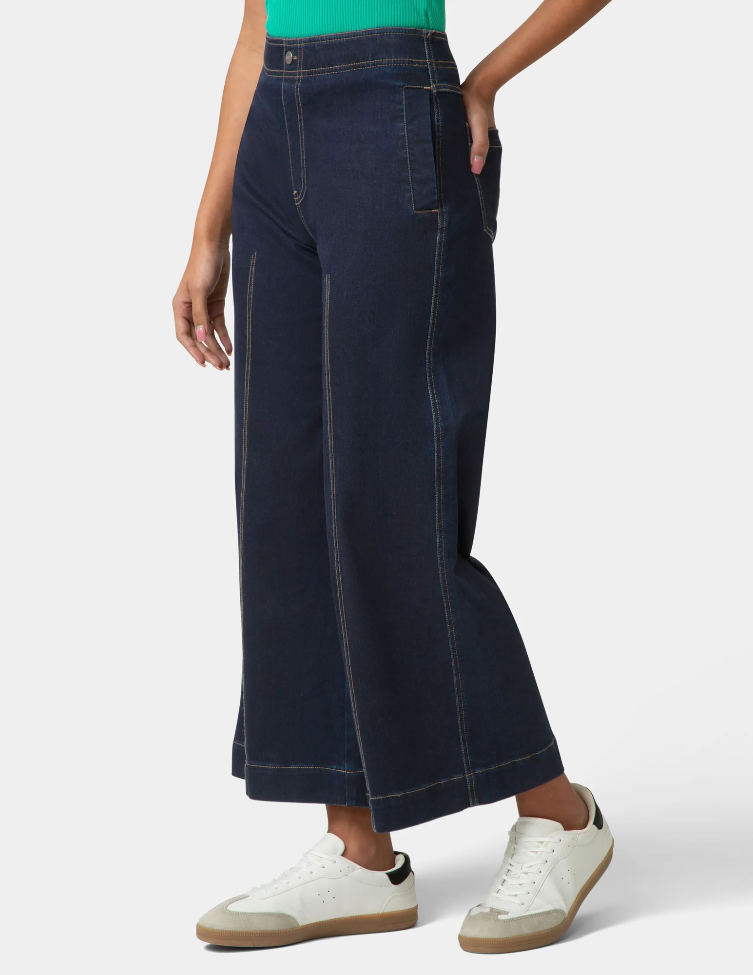 Fine Lines Denim Crop Wide Leg Pant - Image 4