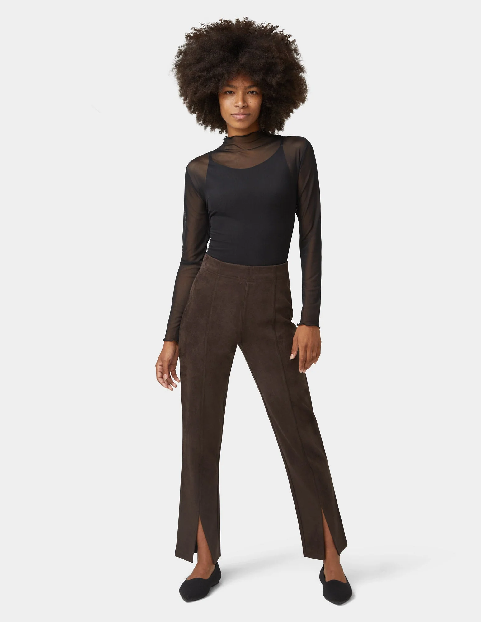 Hi-Rise Suede Straight Legging - Image 2