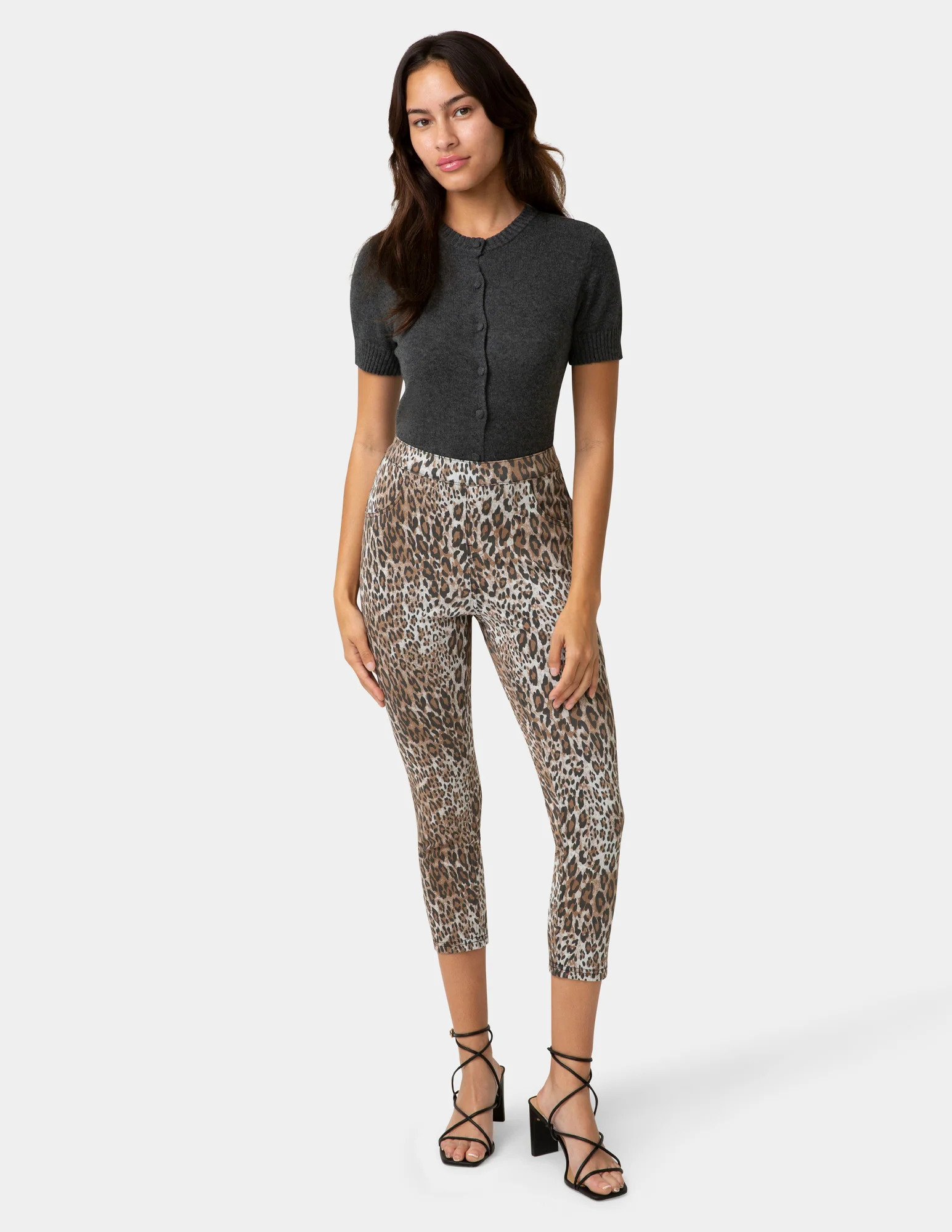 Leopard Ultra Soft Denim Capri - Image 2