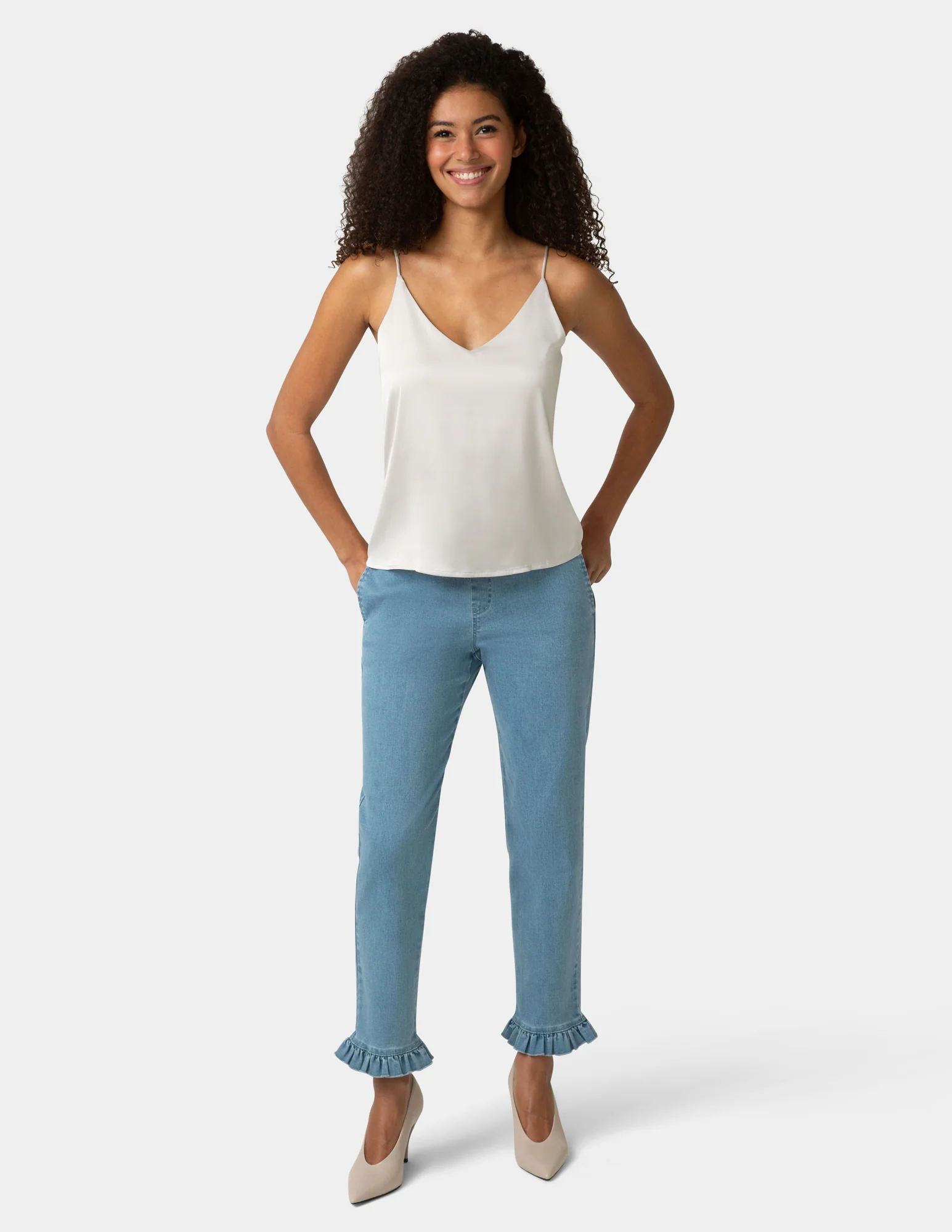 Ruffle Denim Skimmer - Image 2