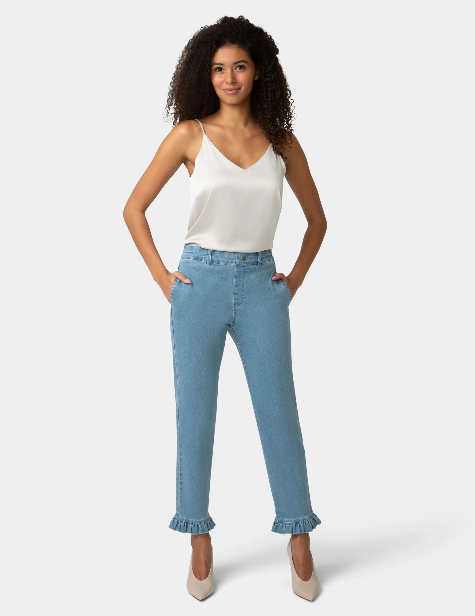 Ruffle Denim Skimmer - Image 7