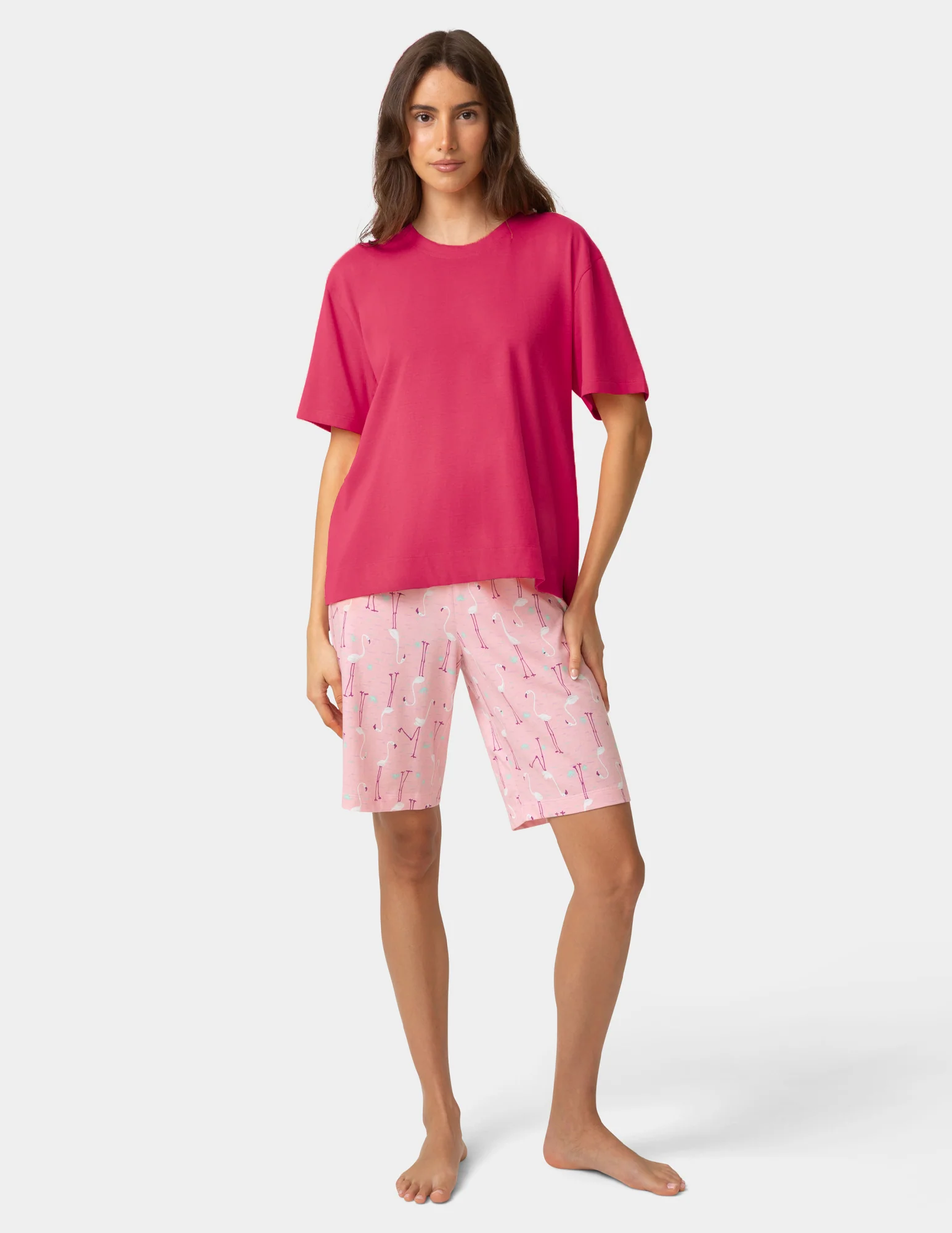 Short Sleeve Cotton Candied Boxy PJ Tee - Image 2