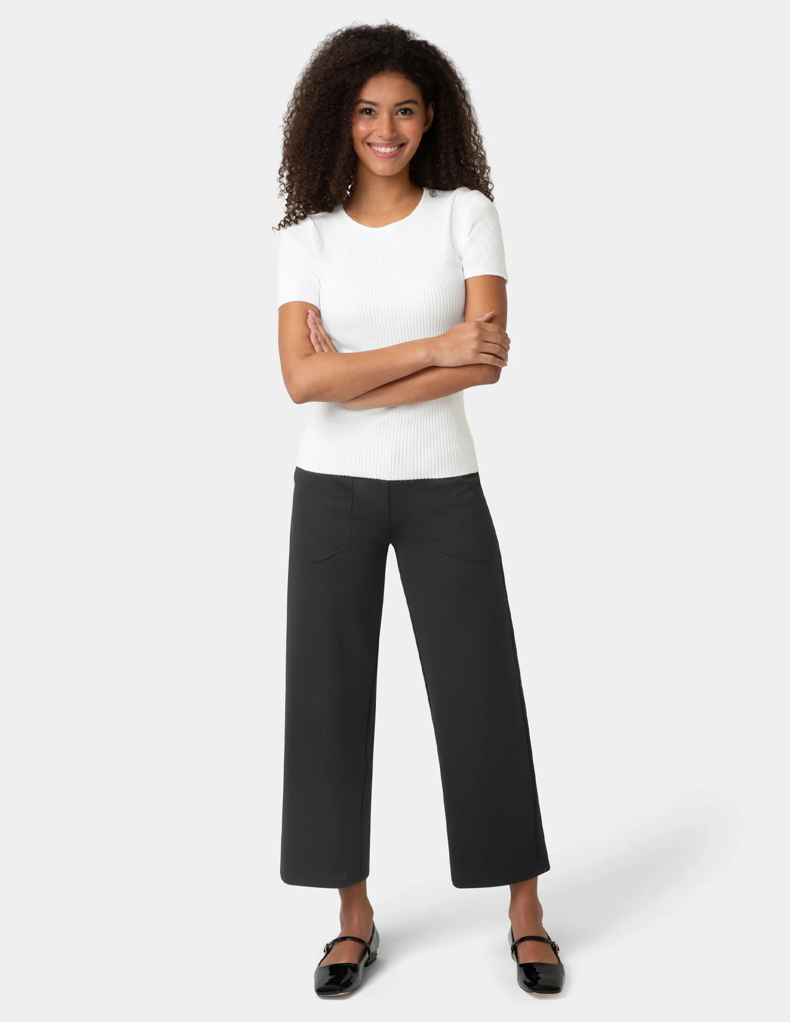 Textured Cropped Wide Leg Pant - Image 7